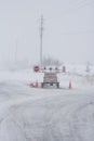 Winter Emergency Road Closure Sign Royalty Free Stock Photo