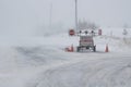 Winter Emergency Road Closure Sign Ontario Canada Royalty Free Stock Photo