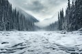 Winter enchantment Forest covered in a blanket of pristine snow