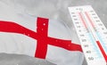 Winter in England with severe cold, negative temperature, Cold season in England, cruelest coldest weather in England, Flag