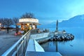 Waterfront promenade by the lake in Vevey, Switzerland Royalty Free Stock Photo