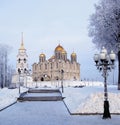 Winter evening assumption Cathedral in Vladimir