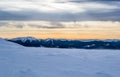 Winter evening in mountains. Royalty Free Stock Photo