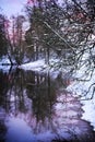 Winter evening river Royalty Free Stock Photo
