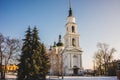 Winter evening in the Trinity Lavra of St. Sergius, Russia Royalty Free Stock Photo