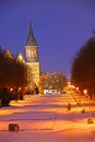 Winter evening view of the Cathedral. Kaliningrad
