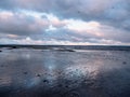 Winter evening view of the Skern area of Northam Burrows, near Appledore, North Devon. Royalty Free Stock Photo