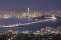 Winter evening views of Berkeley and San Francisco Waterfronts.