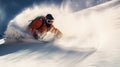 Winter extreme sports cool shot of snowboard and ski in motion