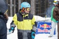 Winter extreme sports festival in mountain snow park