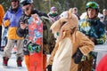 Winter extreme sports festival in mountain snow park