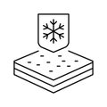 winter fabrics properties line icon vector illustration