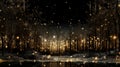 Winter fabulous night landscape. Christmas Eve. Beautiful view of a winter evening in nature. Abstract image of