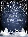 2024 Winter Fairy Tale Holiday Happy New Year Christmas Snowy Forest Landscape with reindeer