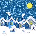 Winter fairytale seamless card Royalty Free Stock Photo