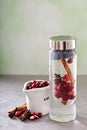 Winter or fall refreshing infused water