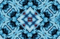 Winter fantasy abstract background. Kaleidoscopic geometric ornament. Decorative polygonal mosaic pattern