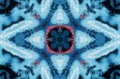 Winter fantasy abstract background. Kaleidoscopic geometric ornament. Decorative polygonal mosaic pattern