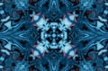 Winter fantasy abstract background. Kaleidoscopic geometric ornament. Decorative polygonal mosaic pattern