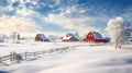 winter farm with snow