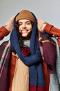 winter fashion, positive woman in layered