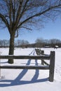 Winter Fence Line Royalty Free Stock Photo