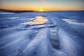 Winter field. picturesque hilly field Royalty Free Stock Photo