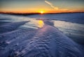 Winter field. picturesque hilly field Royalty Free Stock Photo