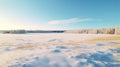 Winter Field In Rural Finland: Scenic 8k Resolution Landscape With Social Commentary