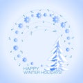 Winter fir. Musical holiday card.