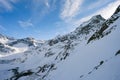 Winter fir trees in mountains covered with fresh snow. Royalty Free Stock Photo