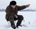 Winter fishing Royalty Free Stock Photo