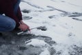 Winter fishing on the river