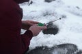 Winter fishing on the river