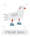 Winter flashcard. Learning English words for kids