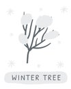 Winter flashcard. Learning English words for kids