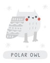 Winter flashcard. Learning English words for kids