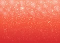 Winter floating frame with snowflakes on gradient nice red backdrop. Royalty Free Stock Photo