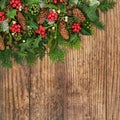 Winter Flora on Rustic Wood