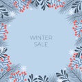 winter floral border Royalty Free Stock Photo