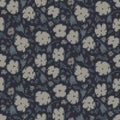 Winter Floral Knitted Intarsia Texture Background. Winter Nordic Style Seamless Pattern. Dark Moody Indigo Blue Beige Knit Stitch