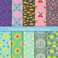 Collection of flower is blooming in winter season vector seamless pattern background