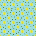Winter Jasmine and leaves vector pattern seamless background half drop repeat type