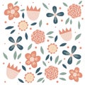 Pastel retro simple flower pattern Royalty Free Stock Photo