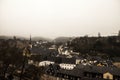 Winter fog views of the city of Luxembourg Royalty Free Stock Photo