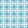 Winter Foliage Grid Seamless Vector Pattern