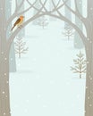 Winter forest background