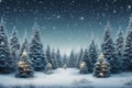 Winter forest with Christmas trees winter nature, holiday background snowy rural landscape winter wonderland Royalty Free Stock Photo