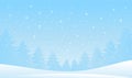 Winter forest landscape. Christmas background for greeting card. New Year banner with blue sky, snowy trees, snow, stars, snowy Royalty Free Stock Photo