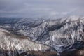 Winter forest landscape view from Mount Kurodake.